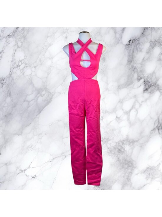 Superdown Luna Cut Out Jumpsuit - Hot Pink - Picture 10 of 11